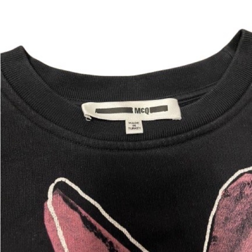 Alexander McQueen Black Sweatshirt with Pink and Teal Rabbit Graphic - Picture 2 of 3